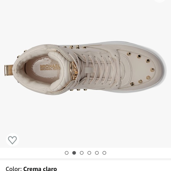 Michael Kors Emmett Stripe High-Top Sneakers (Light Cream) ✨brand new✨ - Picture 5 of 12